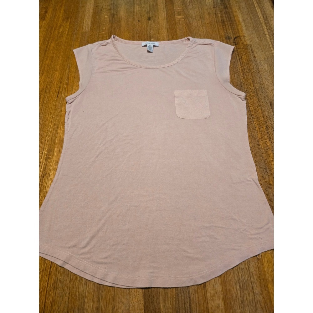 Calvin Klein Women Medium Soft Pink Sleeveless Pocket Stretch Knit Tankβ Top